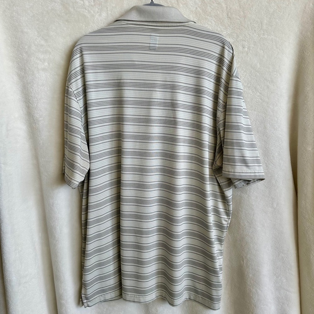PGA Tour Dri Flux Grey Off White Horizontal Striped Golf Polo Shirt‎ XXL - Picture 6 of 6